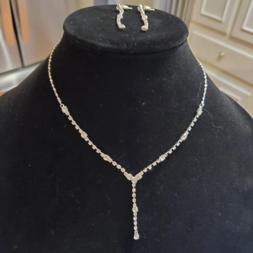 Vintage Crystal Necklace and Earring Set